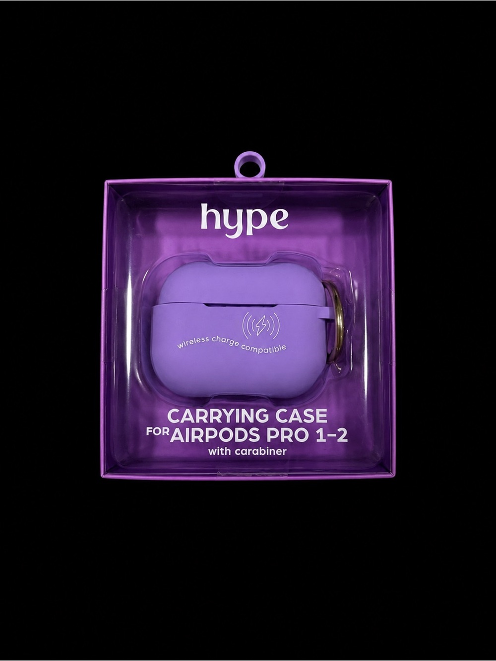 Hype Purple AirPods Pro 1-2 Carrying Case with Carabiner
